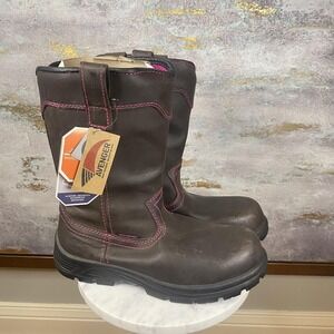 Avenger Comp Toe Boots Womens Size 9 Brown Leather Wellington Waterproof